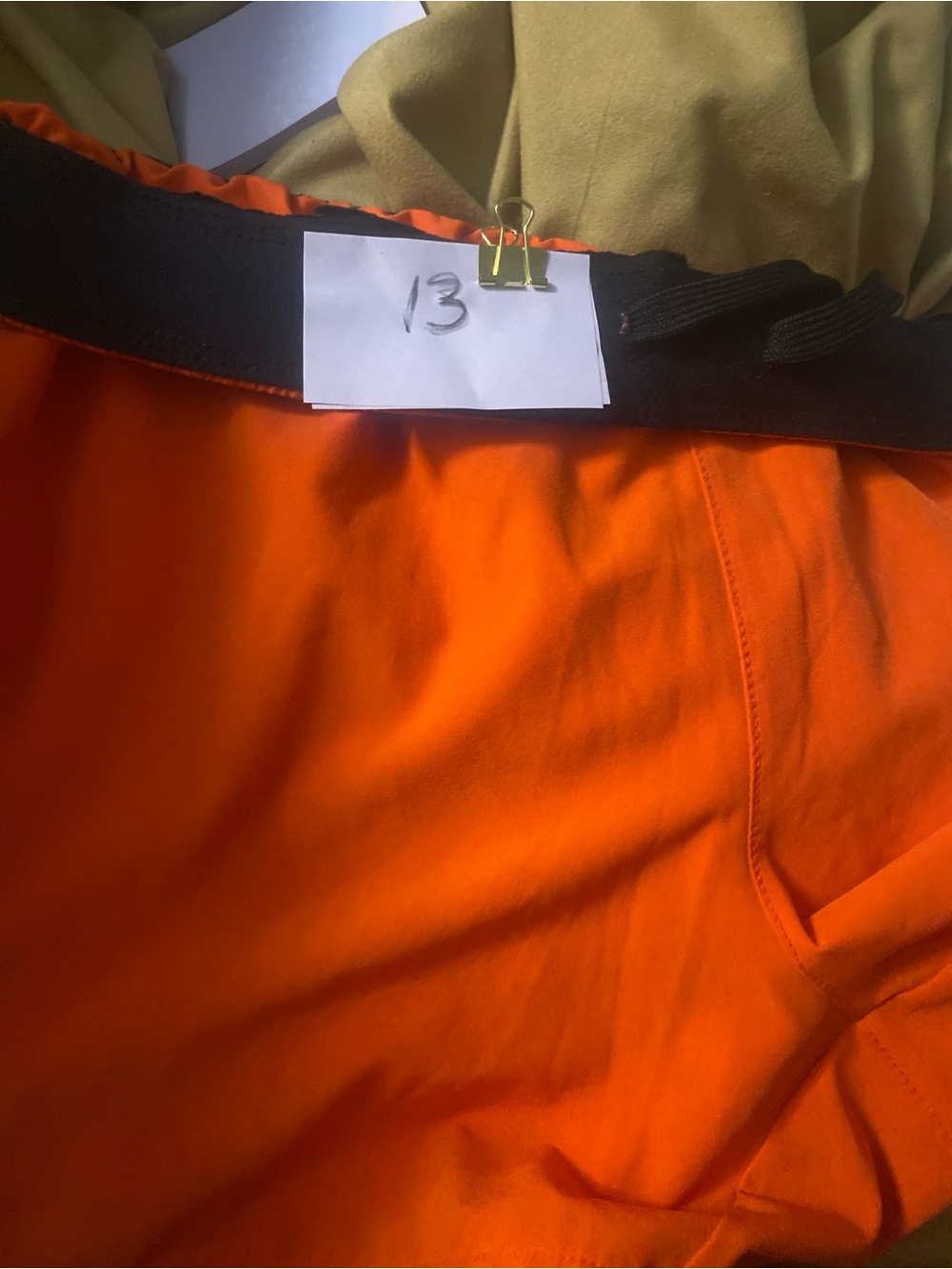 Nike Orange Athletic Shorts with Black Waistband